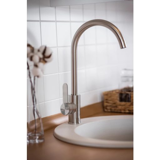 Minotti 4555 S/S Magasított Konyhai Csaptelep – Prémium Rozsdamentes Acél Megjelenés (4555)