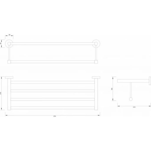 MINOTTI DARK ELEGANCE törölközőtartó, 4 törölközős, matt fekete