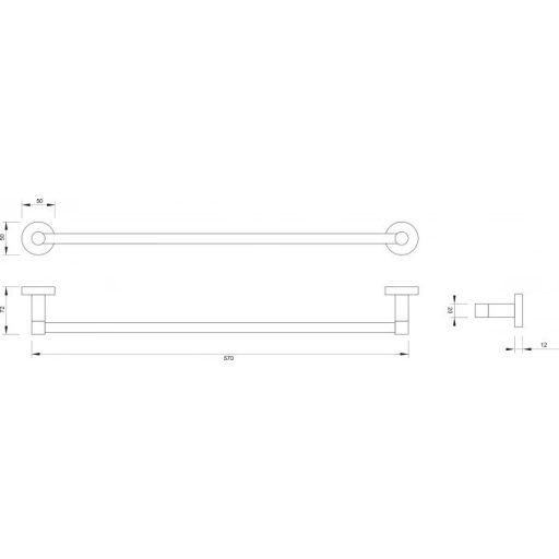 MINOTTI 50700 törölközőtartó 60 cm, króm