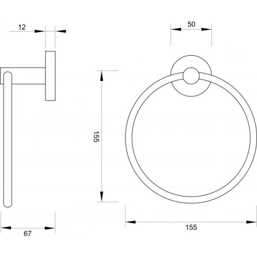 MINOTTI DARK ELEGANCE törölközőtartó, matt fekete