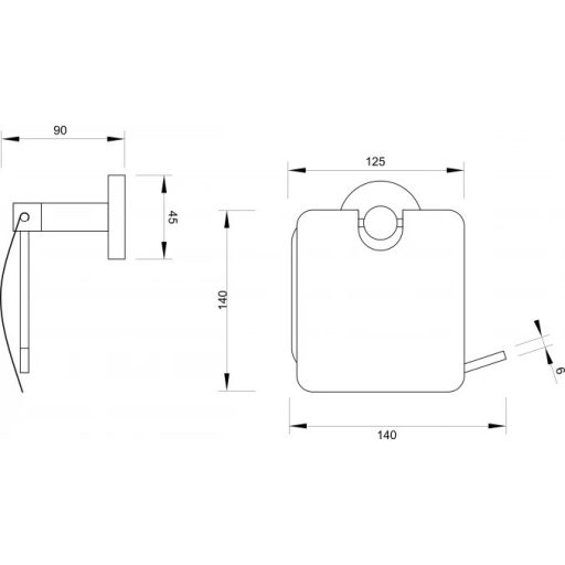 MINOTTI 50700 WC-papír tartó 140x140x90 mm króm