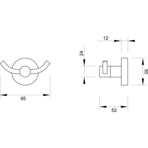 MINOTTI 50700 fürdőszobai akasztó, króm