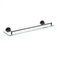 MINOTTI DARK ELEGANCE szögletes üvegpolc, fekete konzol