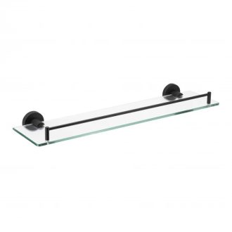 MINOTTI DARK ELEGANCE szögletes üvegpolc, fekete konzol