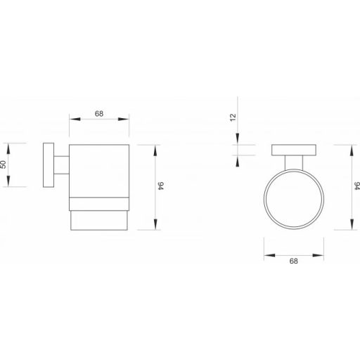 MINOTTI DARK ELEGANCE pohártartó, fehér üveg, matt fekete konzol