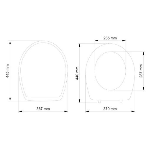 VISAM KLASIK 445 x 367 mm Duroplast WC-ülőke – Fehér