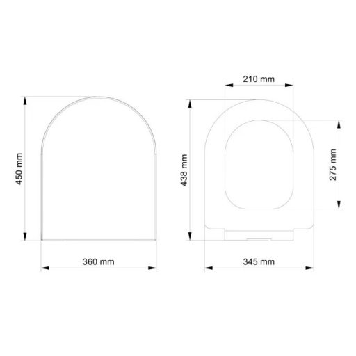 VISAM AKASYA 450 x 360 mm Duroplast Soft Close Slim WC-ülőke – Fehér