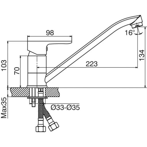 Minotti Viva Egykaros Konyhai Csaptelep – Modern Design és Kimagasló Hatótáv (5514)