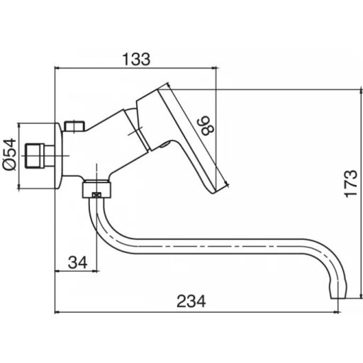 Bojler csaptelep – Minotti Viva 5517 – Króm, alsó kifolyócsővel, nyílt rendszerű vízmelegítőkhöz