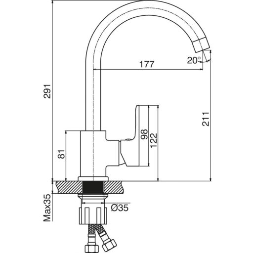 Minotti Viva Labud Konyhai Mosogató Csaptelep – Modern Elegancia és Kiemelkedő Kényelem (5558)