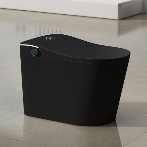 T9013 Padlón álló Monoblokk okos WC – Matt Fekete, beépített víztartállyal és bidé funkcióval