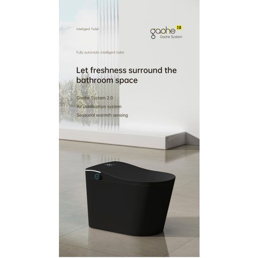 T9013 Padlón álló Monoblokk okos WC – Matt Fekete, beépített víztartállyal és bidé funkcióval