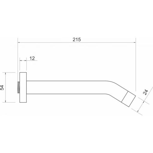 Minotti TUBO fali kifolyócső, króm – 210 mm