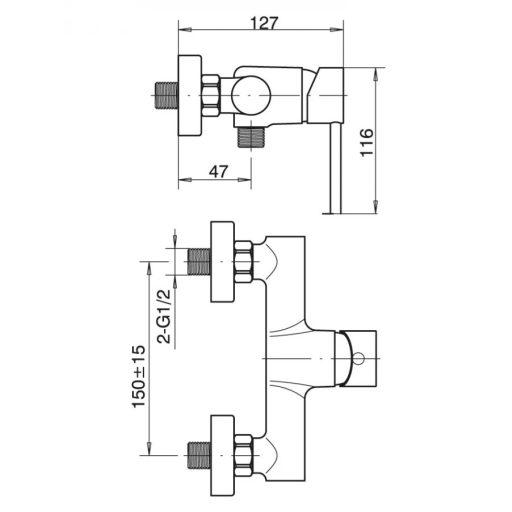 MINOTTI TUBO Zuhany csaptelep 