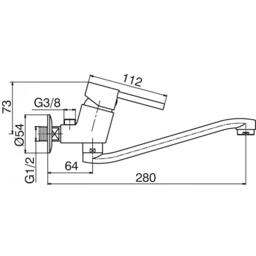 Bojler csaptelep – Minotti Tubo 6117 – Króm, alsó kifolyóval, nyílt rendszerű vízmelegítőkhöz