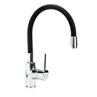   MINOTTI Tubo alacsony nyomású flexibilis mosogatócsaptelep, 325x213 mm, fekete szilikon