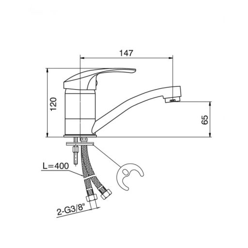Minotti Standard Rövid Konyhai Mosogató Csaptelep – Megbízható és Kompakt Megoldás (6884-S)