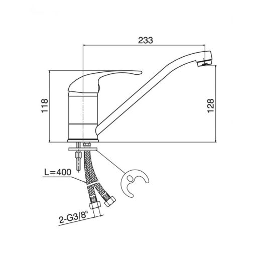Minotti Standard Egykaros Álló Konyhai Csaptelep – Klasszikus Megbízhatóság és Elegáns Megjelenés (6884)