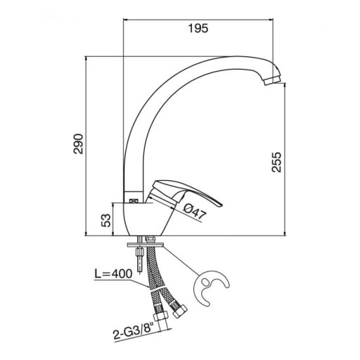 Minotti Standard Labud Magasított Konyhai Csaptelep – Elegáns Ív és Maximális Mosogatási Szabadság (6887)