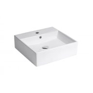   MINOTTI szögletes pultra építhető mosdó csaptelep furattal, 460x460x145 mm, fehér (7000)