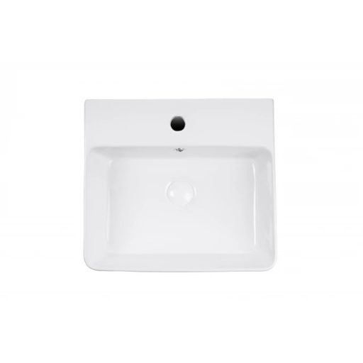 MINOTTI szögletes pultra építhető mosdó csaptelep furattal, 460x420x160 mm, fehér (7001)