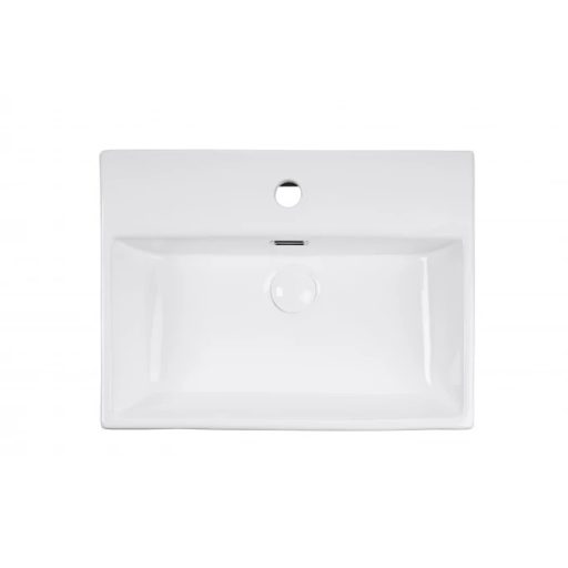 MINOTTI téglalap alakú pultra építhető mosdó csaptelep furattal, 515x380x150 mm, fehér (7003)