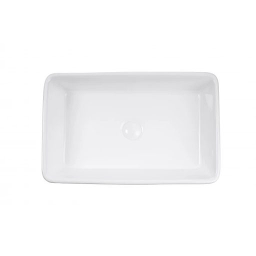 MINOTTI téglalap alakú pultra építhető mosdó, 585x370x125 mm, fehér (7004)