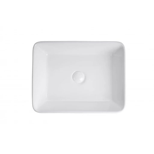 MINOTTI szögletes ráépíthető pultos mosdó, 480x370x130 mm, fehér (7005)