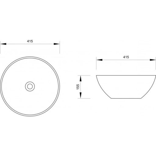 MINOTTI pultra helyezhető mosdó – 415x155 mm – Matt fehér