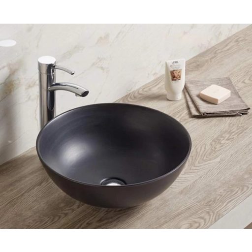 MINOTTI pultra helyezhető mosdó – 415x155 mm – Matt fekete