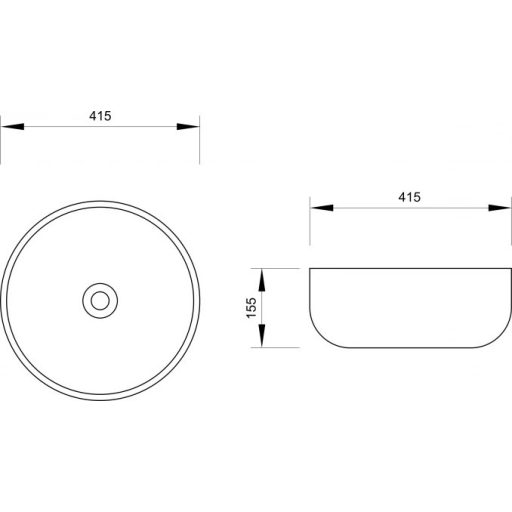 MINOTTI pultra helyezhető mosdó – 415x155 mm – Matt bézs