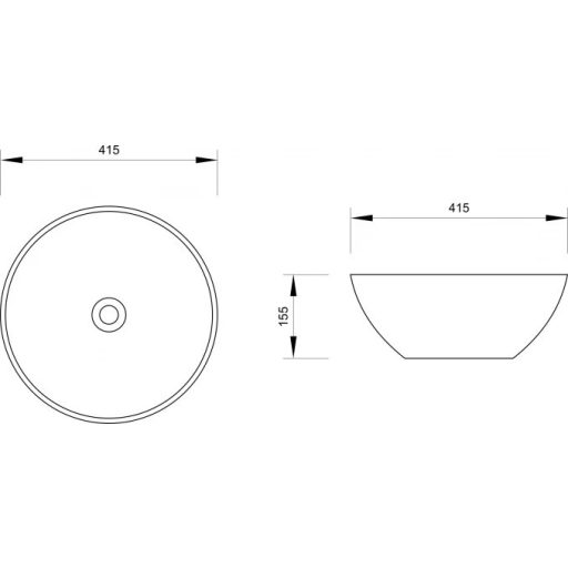 MINOTTI pultra helyezhető mosdó – 415x155 mm – Matt kék
