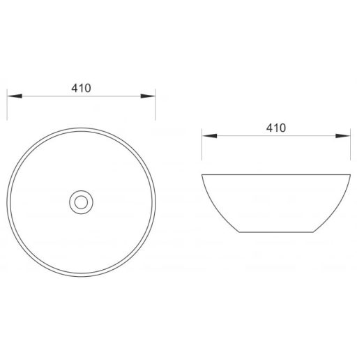 MINOTTI pultra helyezhető mosdó – 410x160 mm – Ezüst
