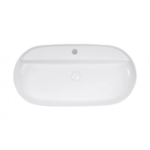 MINOTTI pultra helyezhető mosdó 800x400x135 mm, csaplyukkal, fehér