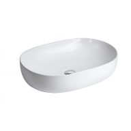   MINOTTI ovális pultra építhető mosdó, 600x415x135 mm, fehér (7013)