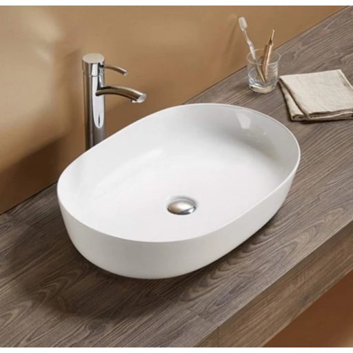 MINOTTI pultra helyezhető mosdó – 600x415x135 mm – Matt fehér