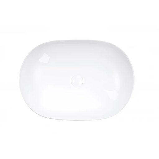 MINOTTI ovális pultra építhető mosdó, 600x415x135 mm, fehér (7013)