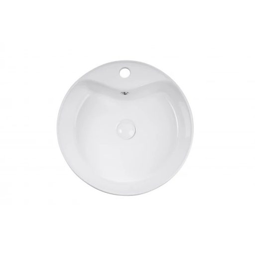 MINOTTI kerek pultra építhető mosdó csaptelep furattal, 465 mm, fehér (7108)