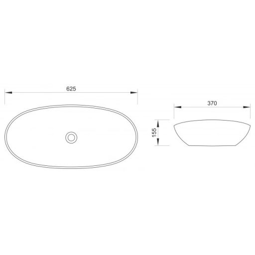 MINOTTI pultra helyezhető mosdó – 625x370x155 mm – Matt világoszöld