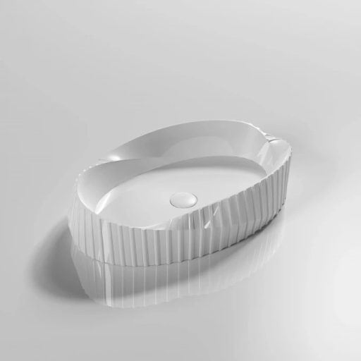 MINOTTI pultra helyezhető mosdó – 600x385x135 mm – Fehér