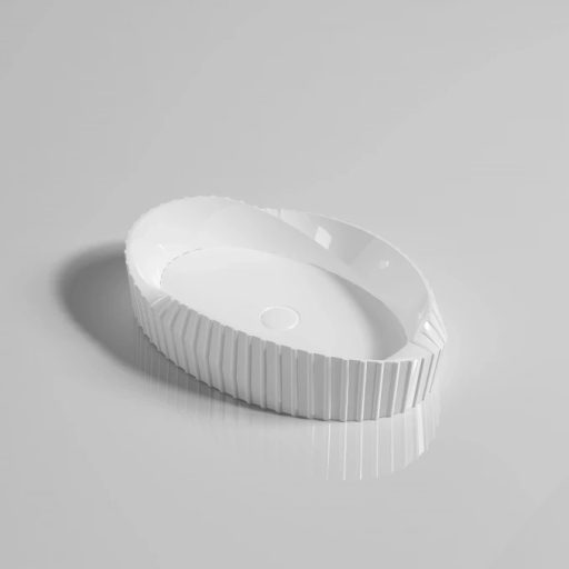 MINOTTI pultra helyezhető mosdó – 600x385x135 mm – Fehér