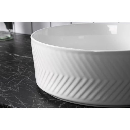 MINOTTI kerek pultra építhető mosdótál, 360x120 mm, fehér (7038)