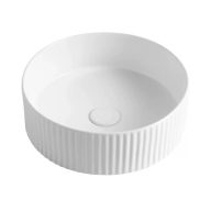   MINOTTI kerek, bordázott pultra építhető mosdótál, 360x115 mm, fehér (7039)