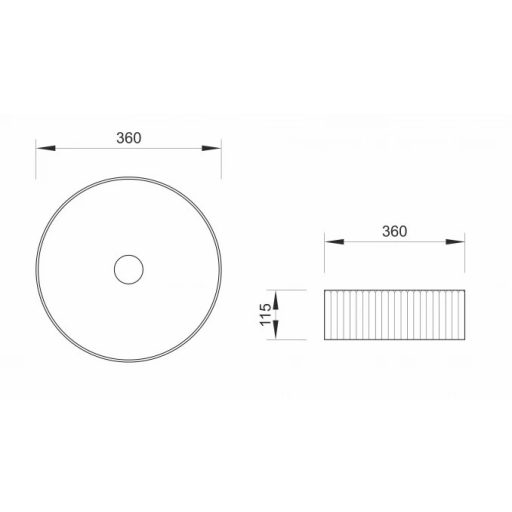 MINOTTI pultra helyezhető mosdó – 360x115 mm – Matt fekete