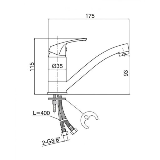 Minotti Eva Rövid Konyhai Mosogató Csaptelep – Kompakt Elegancia és Praktikum (7114-S)