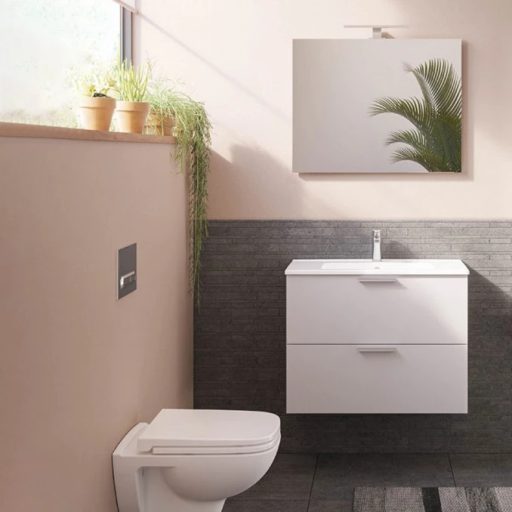 VitrA MIA Fényes Fehér fürdőszobai szett – 80 cm | Magasfényű, Nedvességálló