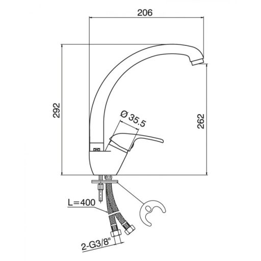 Minotti Eva Labud Magasított Konyhai Mosogató Csaptelep – Elegáns Design és Maximális Praktikum (7888)