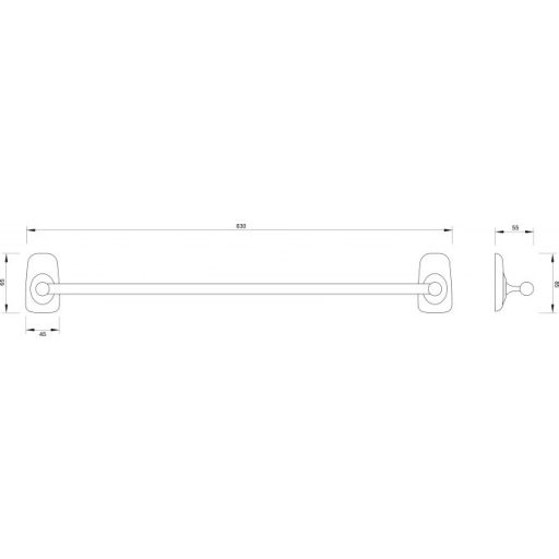  MINOTTI 80600 Törölközőtartó , 60 cm, króm