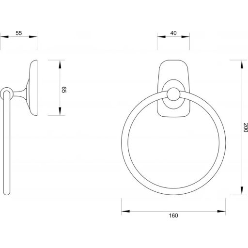 MINOTTI 80600 törölközőtartó, króm