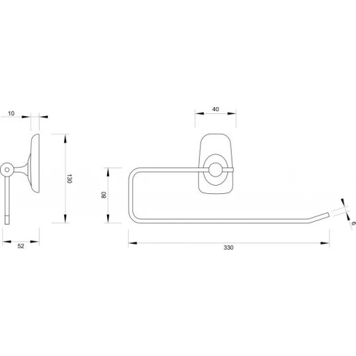 MINOTTI 80600 330 x 130 x 52 mm konyhai papírtörlőtartó – Króm